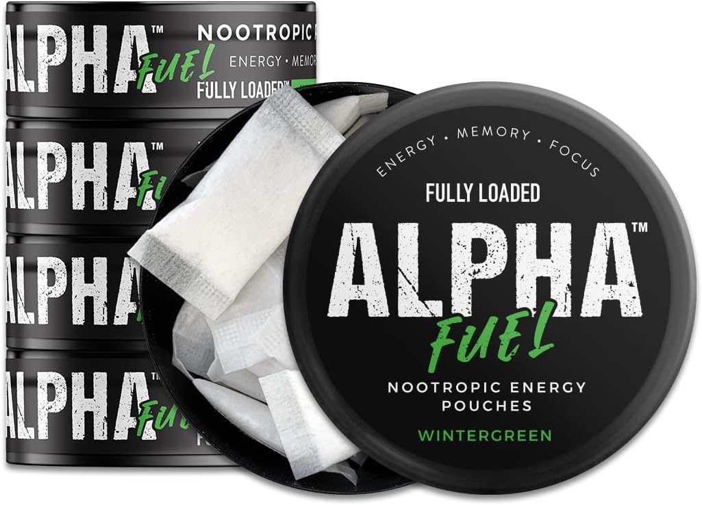 61c23z35JZL._AC_SL1080_.jpg Fully Loaded Alpha Fuel Nootropic Pouches (Wintergreen Fuel) - Nootropic Energy Pouches with Caffeine, Alpha GPC, Tyrosine, Taurine, Guarana and More - Image 1