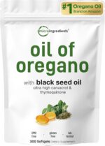Micro Ingredients Oil of Oregano Softgels, 300 Count | 2 in 1 Formulated with Black Seed Oil, 4X Strength Carvacrol & Thymoquinone | Plant Based, Non-GMO, & Immune Support