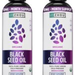 ZHOU Organic Black Seed Oil - Black Cumin Seed Oil Cold Pressed, Nigella Sativa, Pure Unrefined Blackseed Liquid, Premium Supplement for Health with Thymoquinone, Omega 3 6 9-8 Fl Oz (Pack of 2)