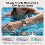 Smart Watches for Women with Alexa & Bluetooth Call,1.85" HD Screen Fitness Tracker,30-Day Battery, Heart Rate/Sleep/SpO2 Monitor,100+ Sports Modes,2ATM Waterproof Smartwatch for Android iPhone(Pink) - Image 4