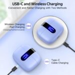 TAGRY Bluetooth Headphones True Wireless Earbuds 60H Playback LED Power Display Earphones with Wireless Charging Case IPX5 Waterproof in-Ear Ear buds with Mic for TV Smart Phone Laptop Computer Sports - Image 3