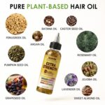 Herbal Hair Growth Oil – Extra Strength Natural Rosemary + Fenugreek Infused Blend with 10 Plant Oils for Stronger, Fuller-Looking Hair & Nourished Scalp | Vegan & Pure | 3.38 fl oz - Image 4