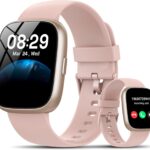Smart Watch with Alexa Built-in, 1.83" HD Touchscreen Fitness Tracker with Bluetooth Calling, Fitness Watch with Heart Rate/Sleep Monitor/120+ Sports, IP68 Waterproof Smartwatch for Android iOS, Pink