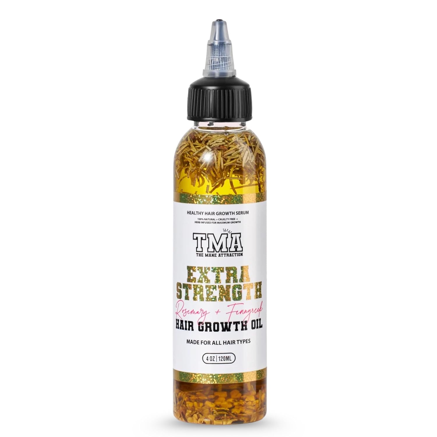 71ksgkuB6sL._SL1500_.jpg The Mane Attraction Extra Strength Rosemary + Fenugreek Herbal Hair Growth Oil | Infused With Castor Oil for ALL Hair Types - Image 1