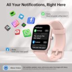Smart Watches for Women with Alexa & Bluetooth Call,1.85" HD Screen Fitness Tracker,30-Day Battery, Heart Rate/Sleep/SpO2 Monitor,100+ Sports Modes,2ATM Waterproof Smartwatch for Android iPhone(Pink) - Image 2
