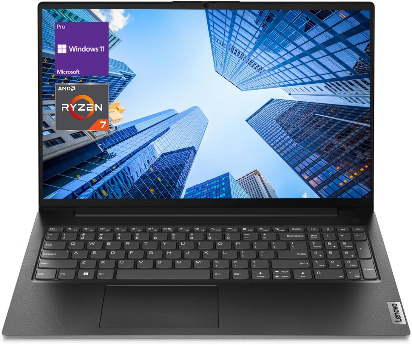 1774873755_71TN6dLVcsL._AC_SL1500_.jpg Lenovo V-Series V15 Business Laptop, 15.6" FHD Display, AMD Ryzen 7 7730U, 24GB RAM, 1TB SSD, Numeric Keypad, HDMI, RJ45, Webcam, Wi-Fi, Windows 11 Pro, Black - Image 1