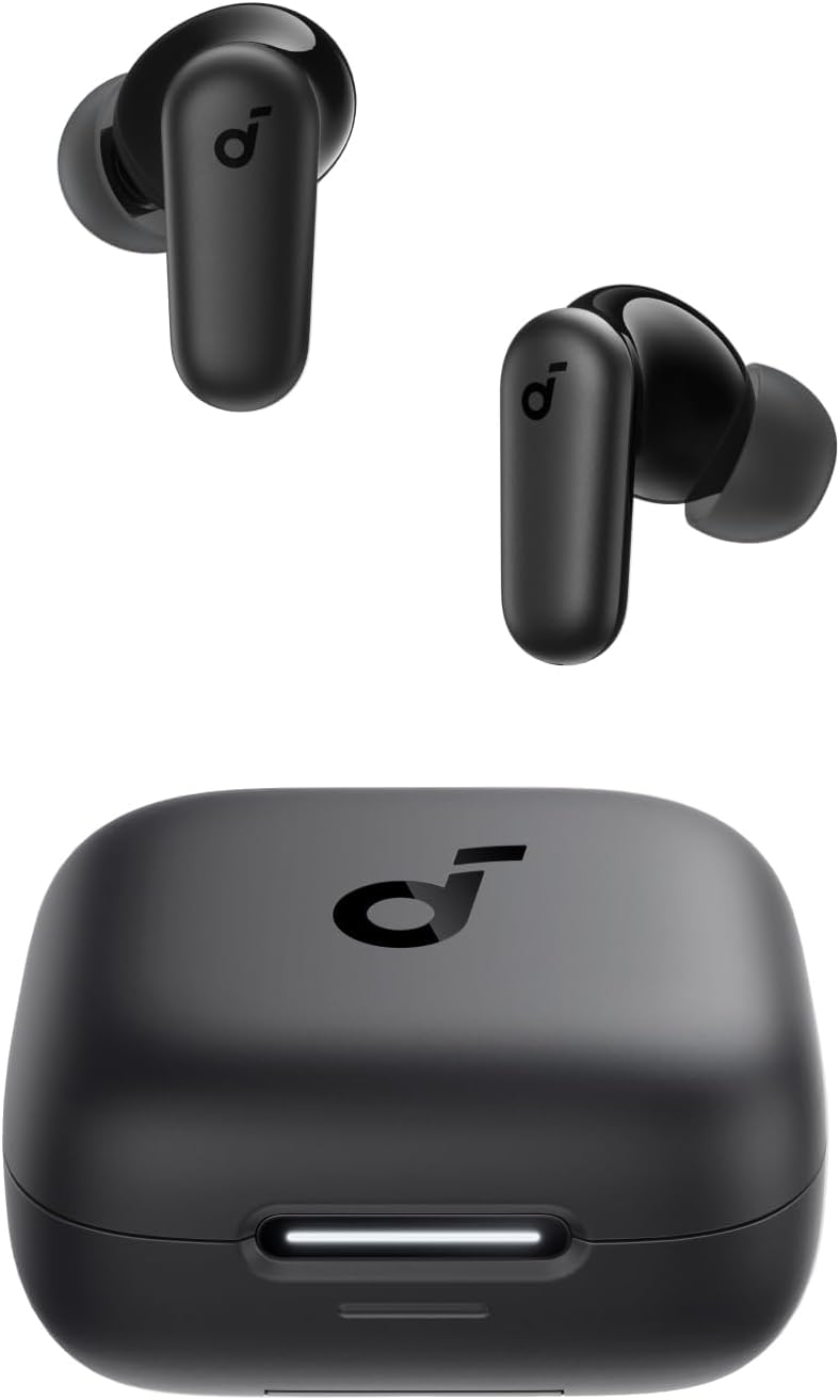 51HbL1WSKL._AC_SL1500_.jpg Soundcore P30i by Anker Noise Cancelling Earbuds, Strong and Smart Noise Cancelling, Powerful Bass, 45H Playtime, 2-in-1 Case and Phone Stand, IP54, Wireless Earbuds, Bluetooth 5.4 (Black) - Image 1