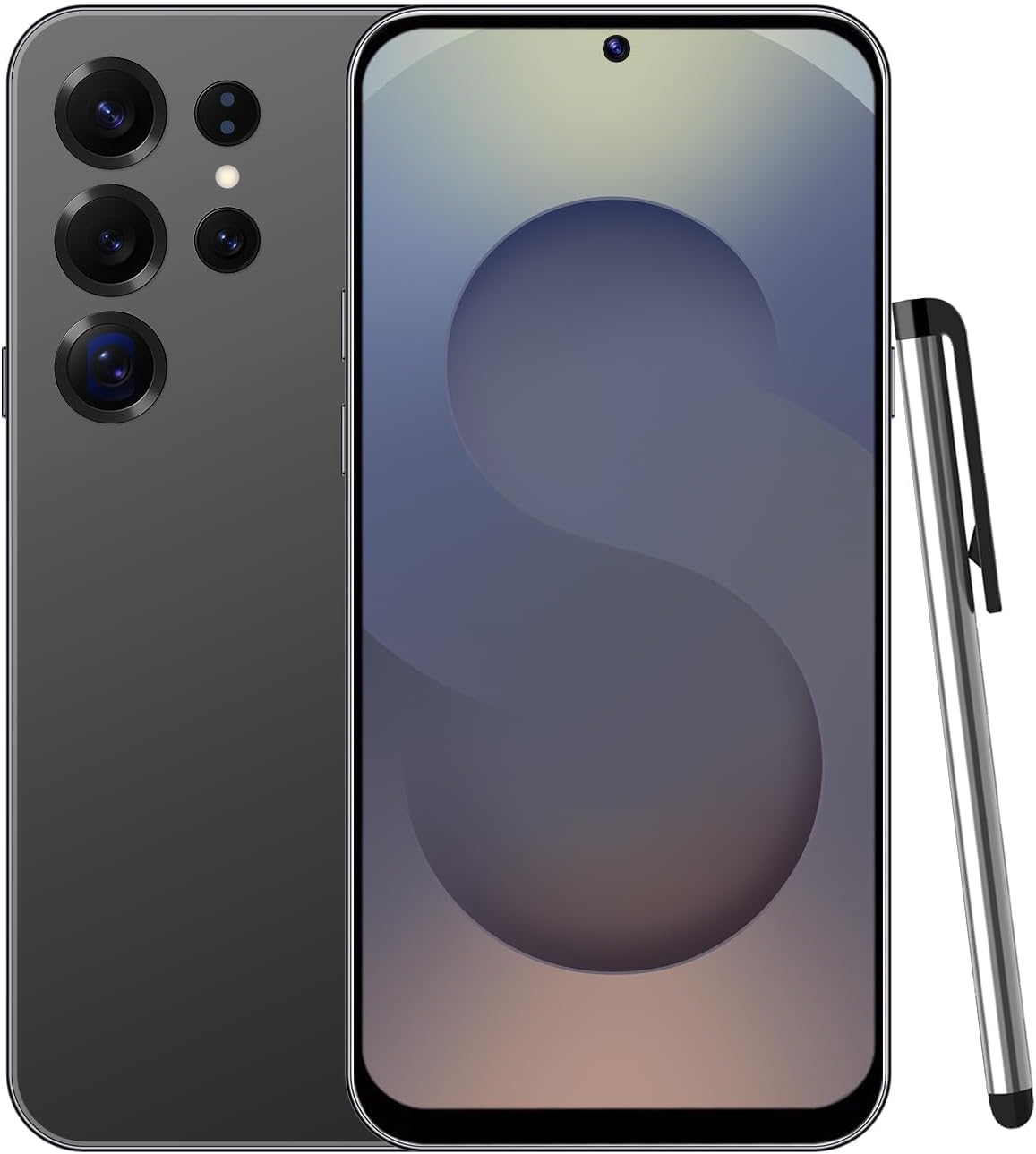 51pG1-zUlhL._AC_SL1500_.jpg S25Ultra Unlocked Smartphone, Android 12.0 Mobile Phones 6.6'' HD+ Screen, 4GB RAM 32GB ROM/256GB SD, 4G Dual SIM Dual Camera, Face ID+WiFi+BT+FM+GPS+OTG (Black) - Image 1