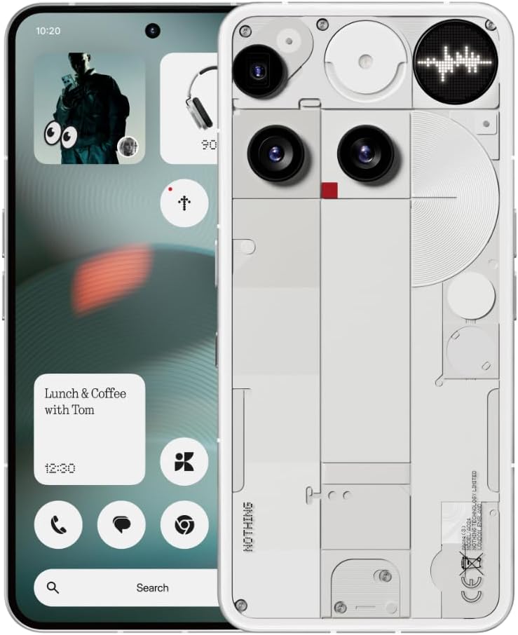 51xHUFqPx9L._AC_SL1010_.jpg Nothing Phone (3) Cell Phone, 5G Unlocked Phones 512GB, Android 15, Snapdragon 8s Gen4, AI Mobile Phones with Four 50MP Cameras & AMOLED Display, 5150mAh, Glyph Interface, Smartphone White - Image 1