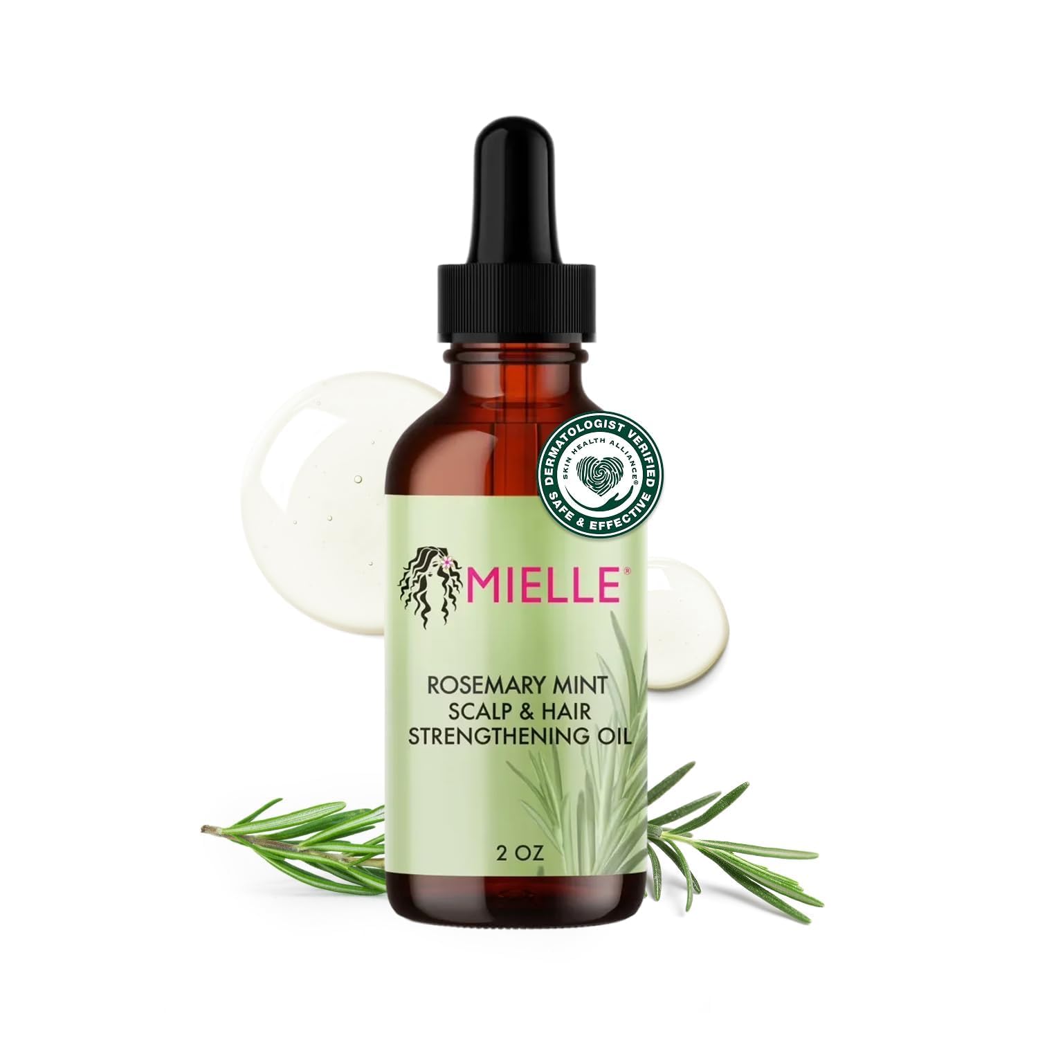 613hRGC9bL._SL1500_.jpg Mielle Organics Rosemary & Mint Hair Oil - Strengthening Biotin Oil Infused Frizzy & Damaged Hair Care - Split Ends & Dry Scalp Treatment to Support Longer, Healthier Strands, 2oz - Image 1