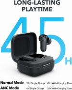 Soundcore P30i by Anker Noise Cancelling Earbuds, Strong and Smart Noise Cancelling, Powerful Bass, 45H Playtime, 2-in-1 Case and Phone Stand, IP54, Wireless Earbuds, Bluetooth 5.4 (Black) - Image 5