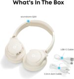 Soundcore by Anker Q20i Hybrid Active Noise Cancelling Headphones, Wireless Over-Ear Bluetooth, 40H Long ANC Playtime, Hi-Res Audio, Big Bass, Customize via an App, Transparency Mode (White) - Image 8