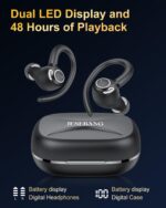 Wireless Earbuds, Bluetooth 5.4 Headphones Sport, Over Ear Buds With ENC Noise Cancelling Mic, 48H, Wireless Earphone With Earhooks, Stereo Deep Bass, IP7 Waterproof ear bud for Workout Running, Black - Image 5