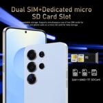 S25Ultra Unlocked Smartphone, Android 12.0 Mobile Phones 6.6'' HD+ Screen, 4GB RAM 32GB ROM/256GB SD, 4G Dual SIM Dual Camera, Face ID+WiFi+BT+FM+GPS+OTG (Black) - Image 2