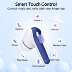 TAGRY Bluetooth Headphones True Wireless Earbuds 60H Playback LED Power Display Earphones with Wireless Charging Case IPX5 Waterproof in-Ear Ear buds with Mic for TV Smart Phone Laptop Computer Sports - Image 4