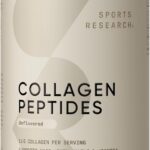 Sports Research Collagen Peptides - Hydrolyzed Type 1 & 3 Collagen Powder Protein Supplement for Healthy Skin, Nails, & Joints - Easy Mixing Vital Nutrients & Proteins, Collagen for Women & Men