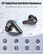 Wireless Earbuds, Bluetooth 5.4 Headphones Bass Stereo, Ear Buds with Noise Cancelling Mic, LED Display in Ear Earphones Clear Calls, IP7 Waterproof Bluetooth Earbuds for Phones/Sports/Laptop, Black - Image 7
