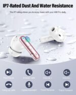 Wireless Earbuds, Bluetooth 5.4 Headphones Bass Stereo, Ear Buds with Noise Cancelling Mic, LED Display in Ear Earphones Clear Calls, IP7 Waterproof Bluetooth Earbuds for Laptop/Phones, Rose Gold - Image 6