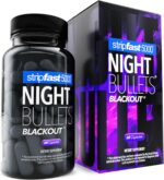 stripfast5000 Weight Management Support + Relaxation Capsules, Stimulant-Free for Women & Men, Night Bullets Blackout