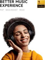 Picun B8 Bluetooth Headphones, 120H Playtime Headphone Wireless Bluetooth with 3 EQ Modes, Low Latency, Hands-Free Calls, Over Ear Headphones for Travel Home Office Cellphone PC Black - Image 2