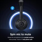 (2026 Upgraded) Wireless Headset with Mic for Work, Bluetooth Headset with Noise Canceling Microphone, Wireless Headphones with Mic and USB Dongle and Mute, Fit for Computer/PC/Teams - Image 4