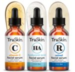 TruSkin Face Serum Trio – Vitamin C, Retinol & Hyaluronic Acid Anti-Aging Serums for Face – AM, PM & All-Day Skincare Routine – Brightening, Smoothing & Hydrating Facial Serums, 1 fl oz Each