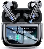 ZIUTY Wireless Earbuds Bluetooth Headphones, ANC/ENC Noise Cancelling, Ear Buds with Multifuntional Touch Screen, 40H Stereo Sound for Sports, IPX7 Clear Calls, 5 EQ for iOS Android (Black)