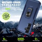 for Samsung Galaxy A17/A26 5G Phone Case [15 FT Military Grade Drop Protection] with 2X Tempered Glass Screen Protector, Heavy-Duty Shockproof Magnetic Kickstand Case for Galaxy A26 5G (Dark Blue) - Image 2