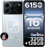 DOOGEE Note 56 Pro Android 16 Unlocked Phone with Gemimi AI,32GB+128GB/2TB Cell Phone,6150mAh Battery,6.56''HD+90Hz IPS,Dual SIM Octa Core Smartphone,Dual Camera/8.45mm Ultra-Slim/NFC/OTG/Face ID | Latest Android 16, Gemimi AI, 6150mAh Battery, 32GB RAM+128GB ROM, T7225 Octa-Core, 6.56" HD+ Display