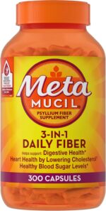 Metamucil, Psyllium Husk Capsules, 300 Capsules, 3-in-1 Fiber Supplement, Daily Psyllium Husk Fiber Capsules Help Support Digestive Health by Promoting Regularity*, Help Supplement Daily Fiber Intake - Image 8