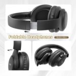 KVIDIO Bluetooth Headphones Over Ear, 65 Hours Playtime Wireless Headphones with Microphone, Foldable Lightweight Headset with Deep Bass, HiFi Stereo Sound Low Latency for Travel Work Cellphone - Image 7
