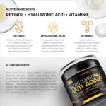 Men's Face Cream Moisturizer - Anti-Aging Cream For Men, Collagen, Retinol & Hyaluronic Acid - Day & Night - Facial Skin Care- Anti Wrinkle 1.7 oz - Image 2