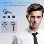 Bluetooth Headset, Wireless Bluetooth Earpiece with LED Display Charging Case, V5.3 Hands Free Noise Canceling Headphones with Dual-Mic for Computer/Laptop/Cell Phones/Home/Office/Trucker - Image 5