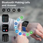 iBesi Smart Watches for Men Women, 1.83" HD Touchscreen Fitness Tracker with Bluetooth Calls, IP68 Waterproof, 120+ Sport Modes, 24/7 Heart Rate & Sleep Monitor for iPhone Android iOS (Blue) - Image 2