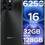 DOOGEE Note 58 Android 16 Unlocked Phones, 32GB+128GB/2TB Expand Cell Phone, 6.6''HD+90Hz Dispaly, 6250mah Battery, 4G Dual Sim Unlocked Smartphone, Widevine L1/NFC/OTG/Face Unlock,Black