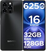 DOOGEE Note 58 Android 16 Unlocked Phones, 32GB+128GB/2TB Expand Cell Phone, 6.6''HD+90Hz Dispaly, 6250mah Battery, 4G Dual Sim Unlocked Smartphone, Widevine L1/NFC/OTG/Face Unlock,Black
