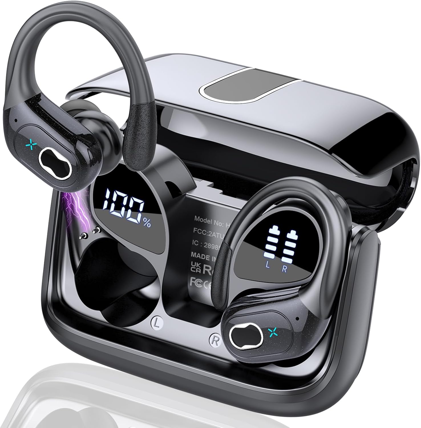 71NMUHszF4L._AC_SL1500_.jpg Wireless Earbuds 75hrs Bluetooth 5.4 Headphone Sport, 2026 Bluetooth Earbuds Stereo Deep Bass Over Ear Bud with Earhooks, ENC Noise Cancelling Mic, IPX7 Waterproof Earphone for Gym/Running/Workout - Image 1