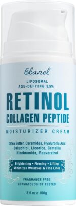 Ebanel Retinol Cream for Face 3.5 oz, Moisturizer with Collagen, Peptides, Ceramides, Hyaluronic Acid, Vitamin C & B5, Firming Anti Aging Face Cream for Wrinkles, Fine Lines, Dark Spots, Day & Night