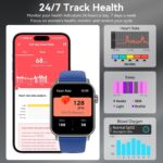 iBesi Smart Watches for Men Women, 1.83" HD Touchscreen Fitness Tracker with Bluetooth Calls, IP68 Waterproof, 120+ Sport Modes, 24/7 Heart Rate & Sleep Monitor for iPhone Android iOS (Blue) - Image 4