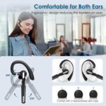 Bluetooth Headset, Wireless Bluetooth Earpiece V5.0 Hands-Free Earphones with Built-in Mic for Driving/Business/Office, Compatible with iPhone and Android (Black) - Image 2