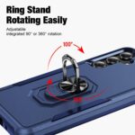 for Samsung Galaxy A17/A26 5G Phone Case [15 FT Military Grade Drop Protection] with 2X Tempered Glass Screen Protector, Heavy-Duty Shockproof Magnetic Kickstand Case for Galaxy A26 5G (Dark Blue) - Image 6