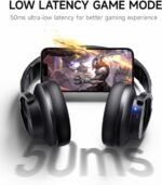 Picun B8 Bluetooth Headphones, 120H Playtime Headphone Wireless Bluetooth with 3 EQ Modes, Low Latency, Hands-Free Calls, Over Ear Headphones for Travel Home Office Cellphone PC Black - Image 8