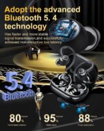 Wireless Earbuds, Bluetooth 5.4 Headphones Sport, Over Ear Buds With ENC Noise Cancelling Mic, 48H, Wireless Earphone With Earhooks, Stereo Deep Bass, IP7 Waterproof ear bud for Workout Running, Black - Image 3