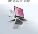 ASUS Chromebook Flip CX1 Convertible Laptop, 14" FHD NanoEdge 360-degree Touchscreen, Intel Celeron N4500 Processor, 128GB eMMC Storage, 8GB RAM, ChromeOS, Transparent Silver, CX1400FKA-AS88FT - Image 2
