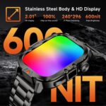 Smart Watch for Men Military Answer/Make Call 2.01″ Display 170+ Sports Modes Fitness Smart Watch IP68 Waterproof 30 Days Standby Smartwatch for Android iOS Black (2 Straps) - Image 6