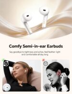 True Wireless Earbuds Bluetooth Headphones: Ultra-Lightweight Bluetooth Earbuds for All-Day Comfort, Waterproof TWS Ear Buds with Mic, 25H Playtime, Earphones for iOS/Android, Work, Commute, Study - Image 3