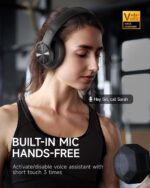 Picun B8 Bluetooth Headphones, 120H Playtime Headphone Wireless Bluetooth with 3 EQ Modes, Low Latency, Hands-Free Calls, Over Ear Headphones for Travel Home Office Cellphone PC Black - Image 4