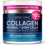 Collagen Face Cream with Stem Cells Retinol Hyaluronic Acid Niacinamide for All Skin Types - Anti-Aging Face Moisturizer with Airless Pump - Day & Night Cream for Wrinkles - Made in USA 1.7 Oz