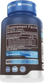 Herbtonics Apple Cider Vinegar + Keto BHB Capsules | GLP-1 Support for Appetite, Cravings & Weight Management | Metabolism Support with Satiety Support | 60 Capsules - 1 Month Supply - Image 9