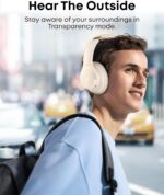 Soundcore by Anker Q20i Hybrid Active Noise Cancelling Headphones, Wireless Over-Ear Bluetooth, 40H Long ANC Playtime, Hi-Res Audio, Big Bass, Customize via an App, Transparency Mode (White) - Image 6